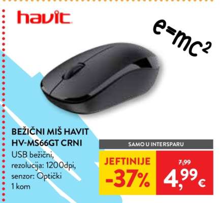 BEŽIČNI MIŠ HAVIT HV-MS66GT CRNI