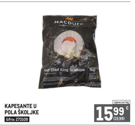 Kapesante u pola školjke