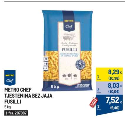 METRO CHEF TJESTENINA BEZ JAJA FUSILLI