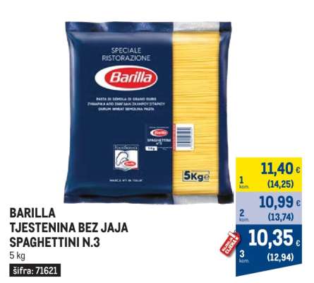 BARILLA TJESTENINA BEZ JAJA SPAGHETTINI N.3