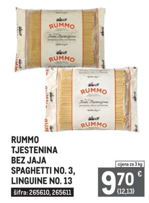 RUMMO TJESTENINA BEZ JAJA SPAGHETTI NO. 3, LINGUINE NO. 13