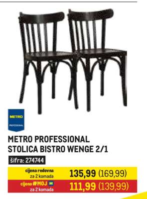 METRO PROFESSIONAL STOLICA BISTRO WENGE 2/1