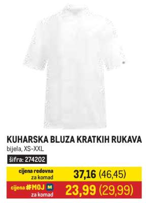 KUHARSKA BLUZA KRATKIH RUKAVA