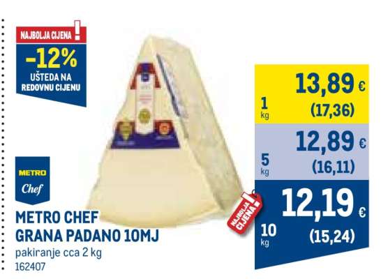 METRO CHEF GRANA PADANO 10MJ