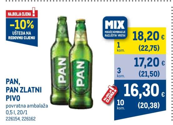 PAN, PAN ZLATNI PIVO
