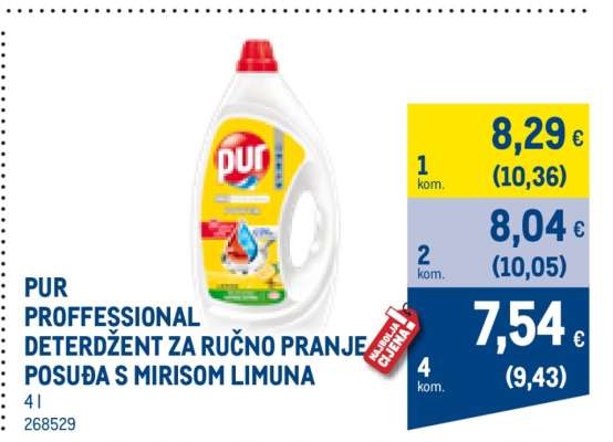 PUR PROFFESSIONAL DETERDŽENT ZA RUČNO PRANJE POSUĐA S MIRISOM LIMUNA
