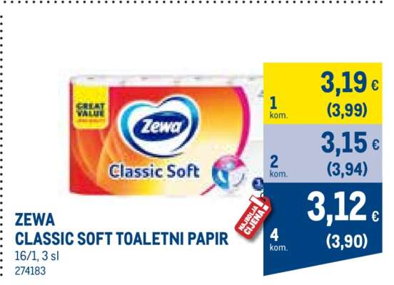 ZEWA CLASSIC SOFT TOALETNI PAPIR