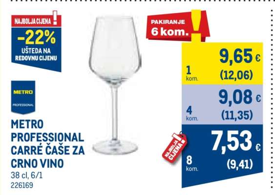 METRO PROFESSIONAL CARRÉ ČAŠE ZA CRNO VINO