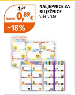 Naljepnice za bilježnice