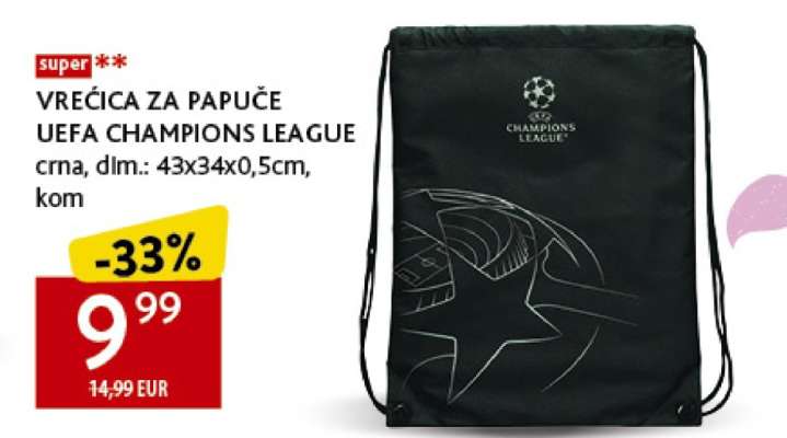 VREĆICA ZA PAPUČE UEFA CHAMPIONS LEAGUE