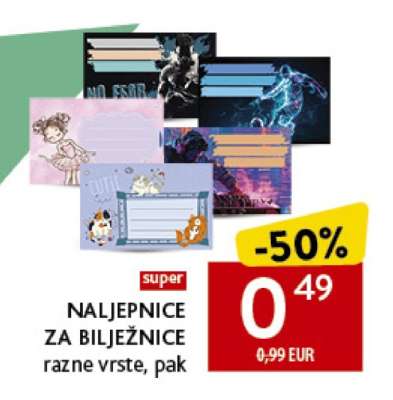 Naljepnice za bilježnice