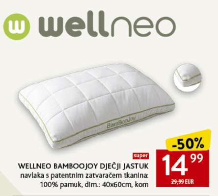 WELLNEO BAMBOOJOY DJEČJI JASTUK