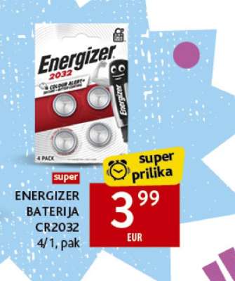 ENERGIZER BATERIJA CR2032