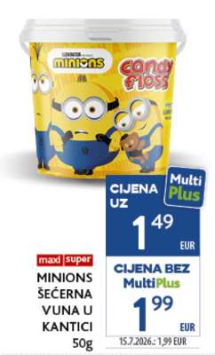 MINIONS ŠEĆERNA VUNA U KANTICI 50g