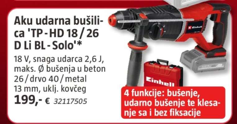 Aku udarna bušilica 'TP-HD 18/26 D Li BL-Solo'