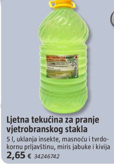 Ljetna tekućina za pranje vjetrobranskog stakla