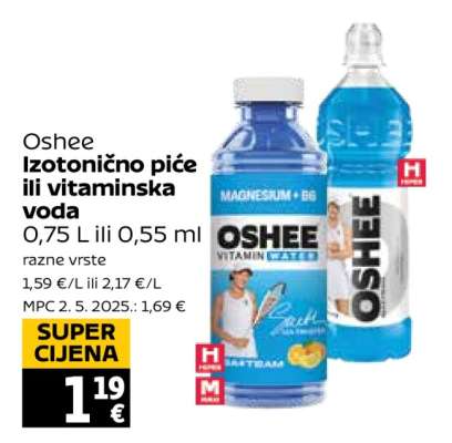 Oshee Izotonično piće ili vitaminska voda