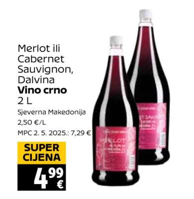 Merlot ili Cabernet Sauvignon, Dalvina Vino crno