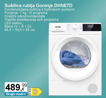 Sušilica rublja Gorenje DHNE7D