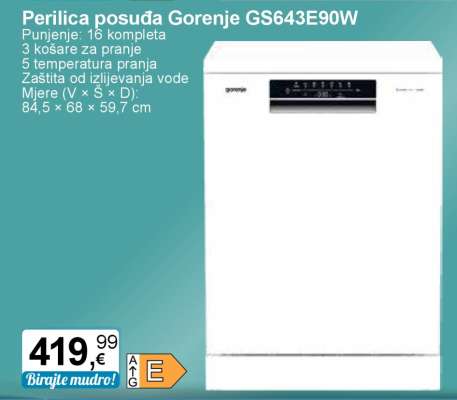 Perilica posuđa Gorenje GS643E90W