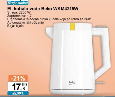 El. kuhalo vode Beko WKM4215W