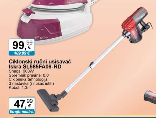 Ciklonski ručni usisavač Iskra SL585FA06-RD