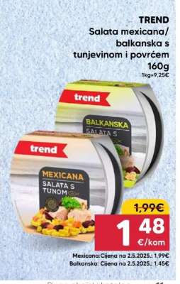 TREND Salata mexicana/balkanska s tunjevinom i povrćem