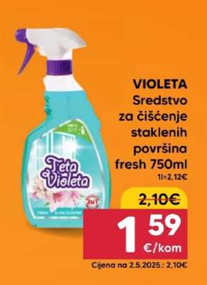 VIOLETA Sredstvo za čišćenje staklenih površina fresh 750ml