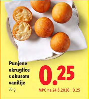 Punjenje okruglice s okusom vanilije