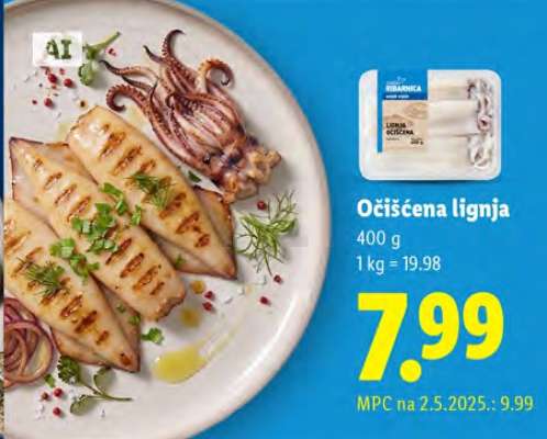 Očišćena lignja