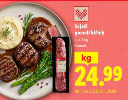 Svježi govedi biftek