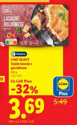 CHEF SELECT Svježe lazanje s govedinom