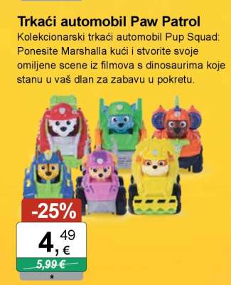 Trkaći automobil Paw Patrol