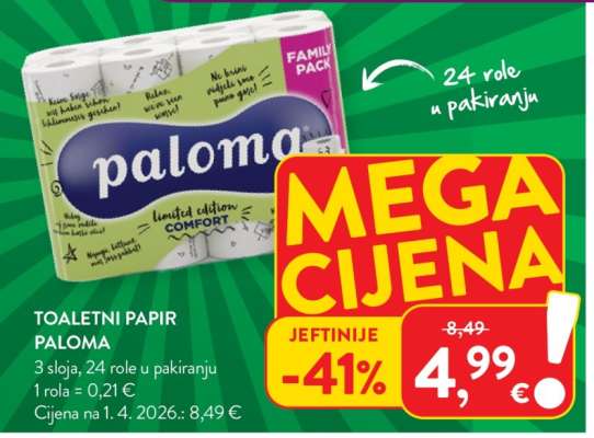 Toaletni papir Paloma