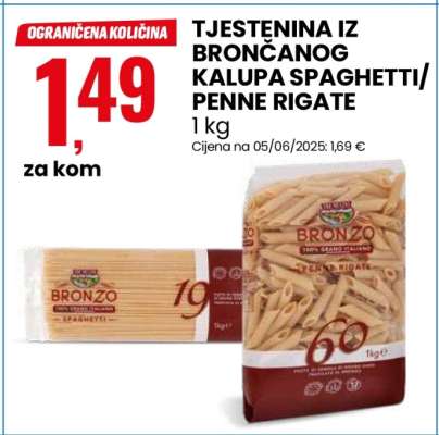 TJESTENINA IZ BRONČANOG KALUPA SPAGHETTI/PENNE RIGATE