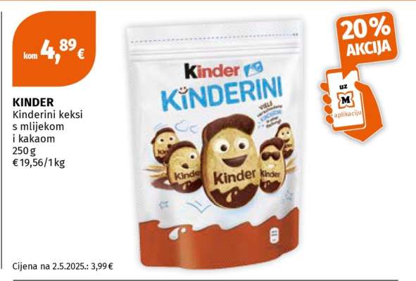 KINDER Kinderini keksi s mlijekom i kakaom