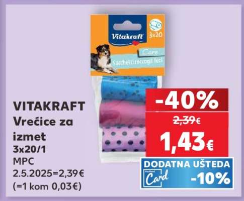 VITAKRAFT Vrećice za izmet 3x20/1