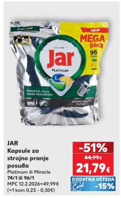 JAR Kapsule za strojno pranje posuđa