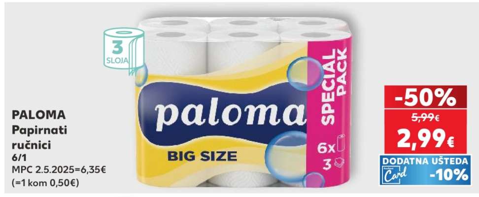 PALOMA Papirnati ručnici 6/1