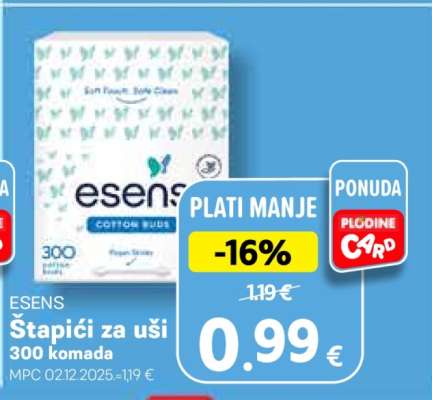 ESENS Štapići za uši 300 komada