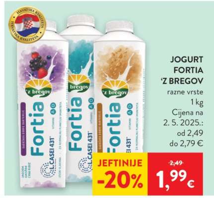 Jogurt Fortia ‘z bregov
