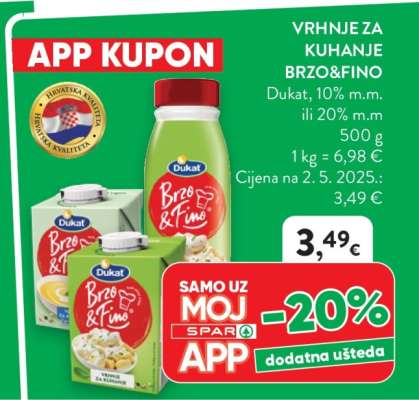 Vrhnje za kuhanje Brzo&Fino