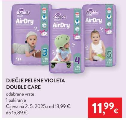 Dječje pelene Violeta Double Care