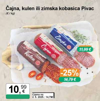 Čajna, kulen ili zimska kobasica Pivac