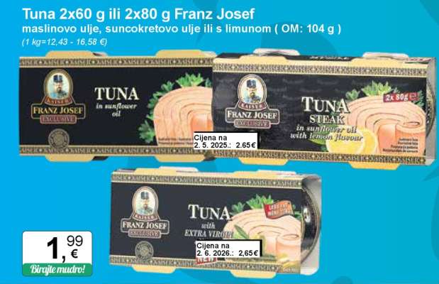 Tuna 2x60 g ili 2x80 g Franz Josef
