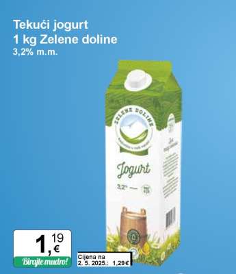 Tekući jogurt 1 kg Zelene doline