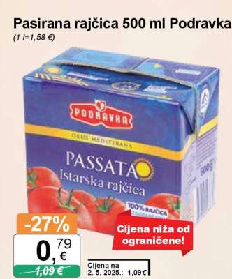 Pasirana rajčica 500 ml Podravka