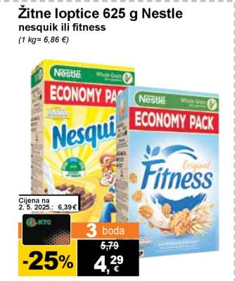 Žitne loptice 625 g Nestle