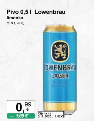 Pivo 0,5 l Löwenbräu limenka