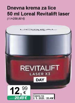 Dnevna krema za lice 50 ml Loreal Revitalift laser